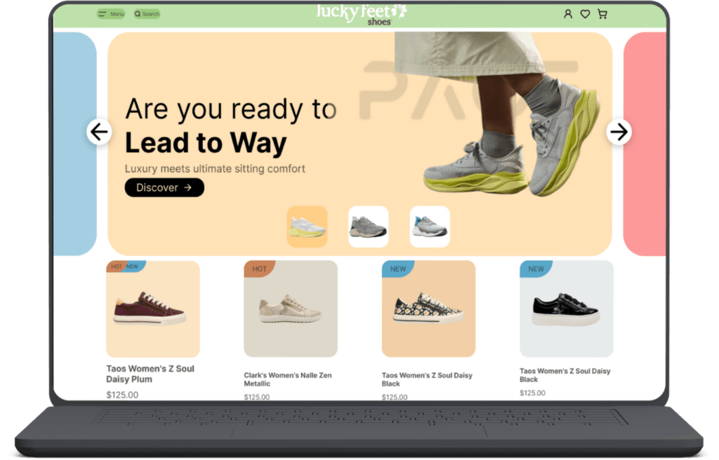 Shoe advertisement on laptop screen