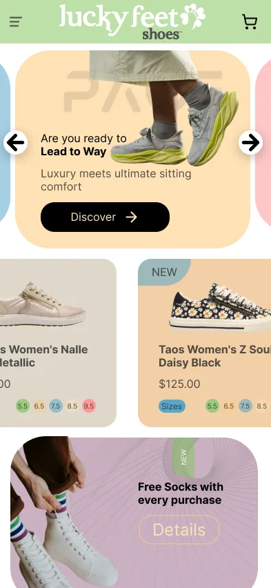 Shoe advertisement with various options