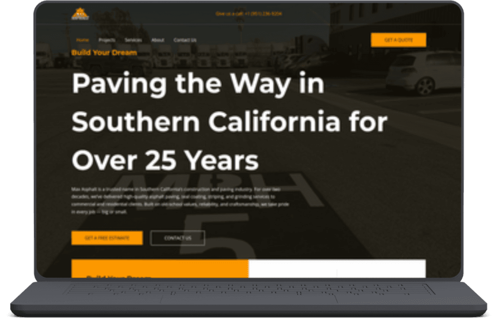 contractor web design laptop