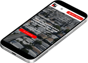 Mobile website showcasing real estate services