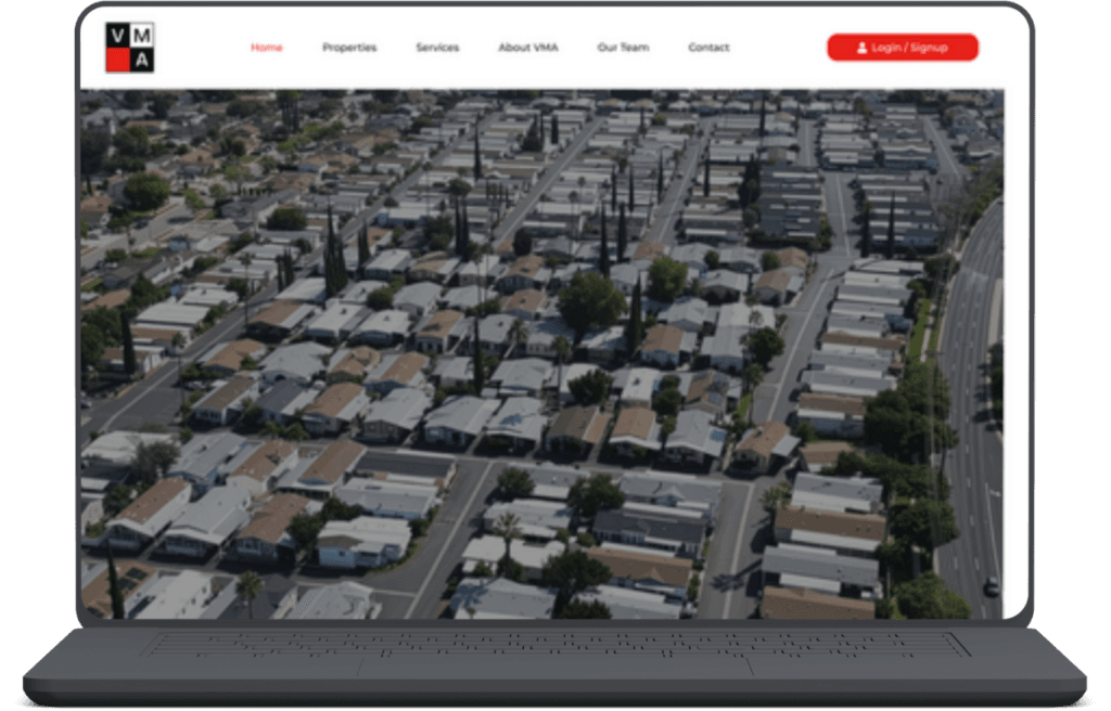 Aerial view of mobile home community