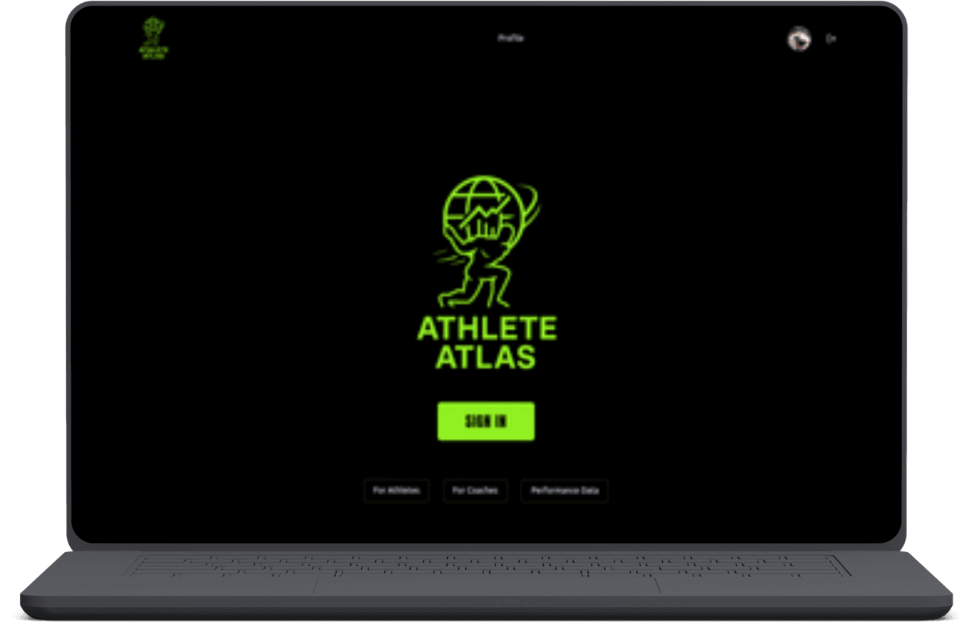 Login screen for Athlete Atlas app